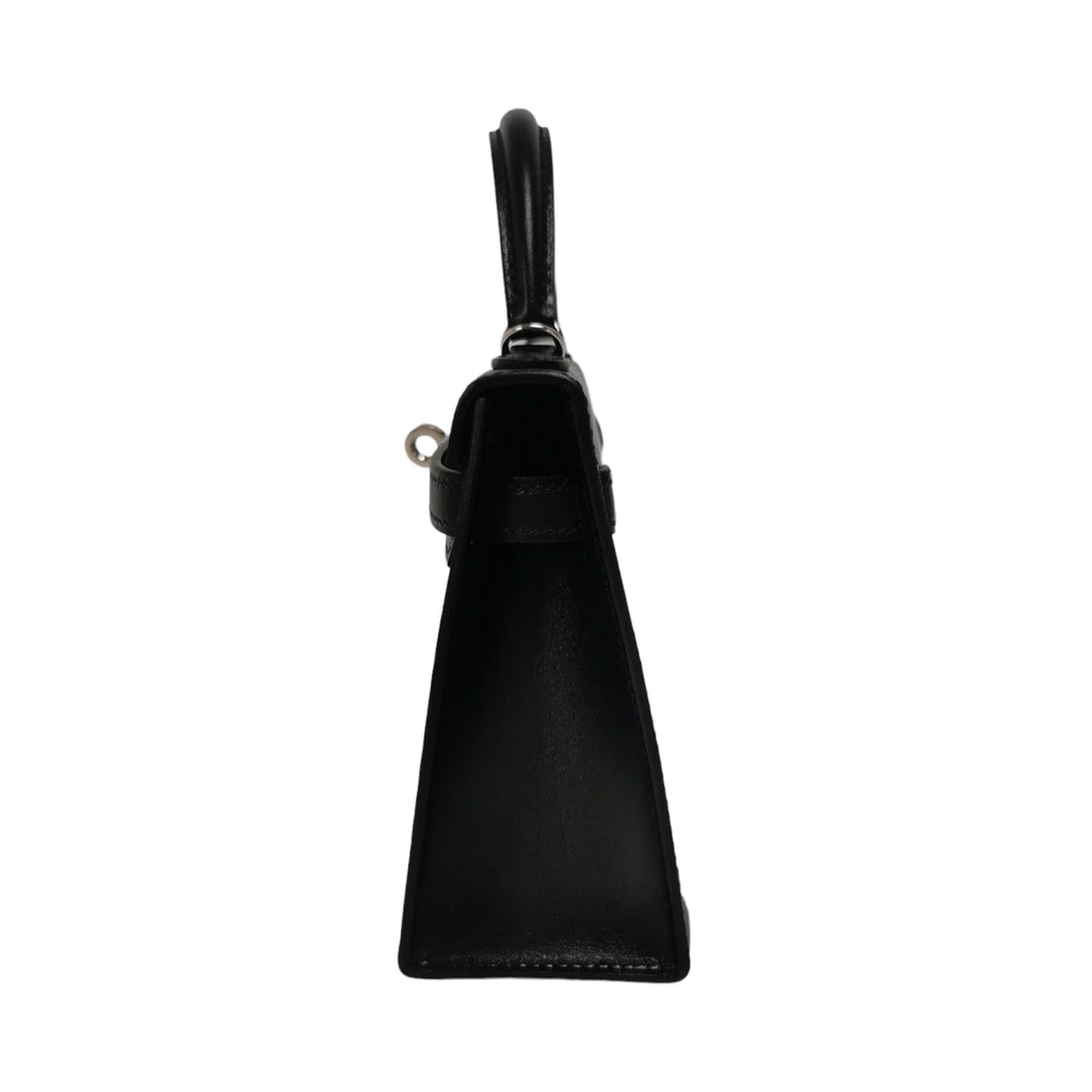 HermÃƒÆ’Ã‚Â¨s Kelly Mini Black Box Calfskin Palladium