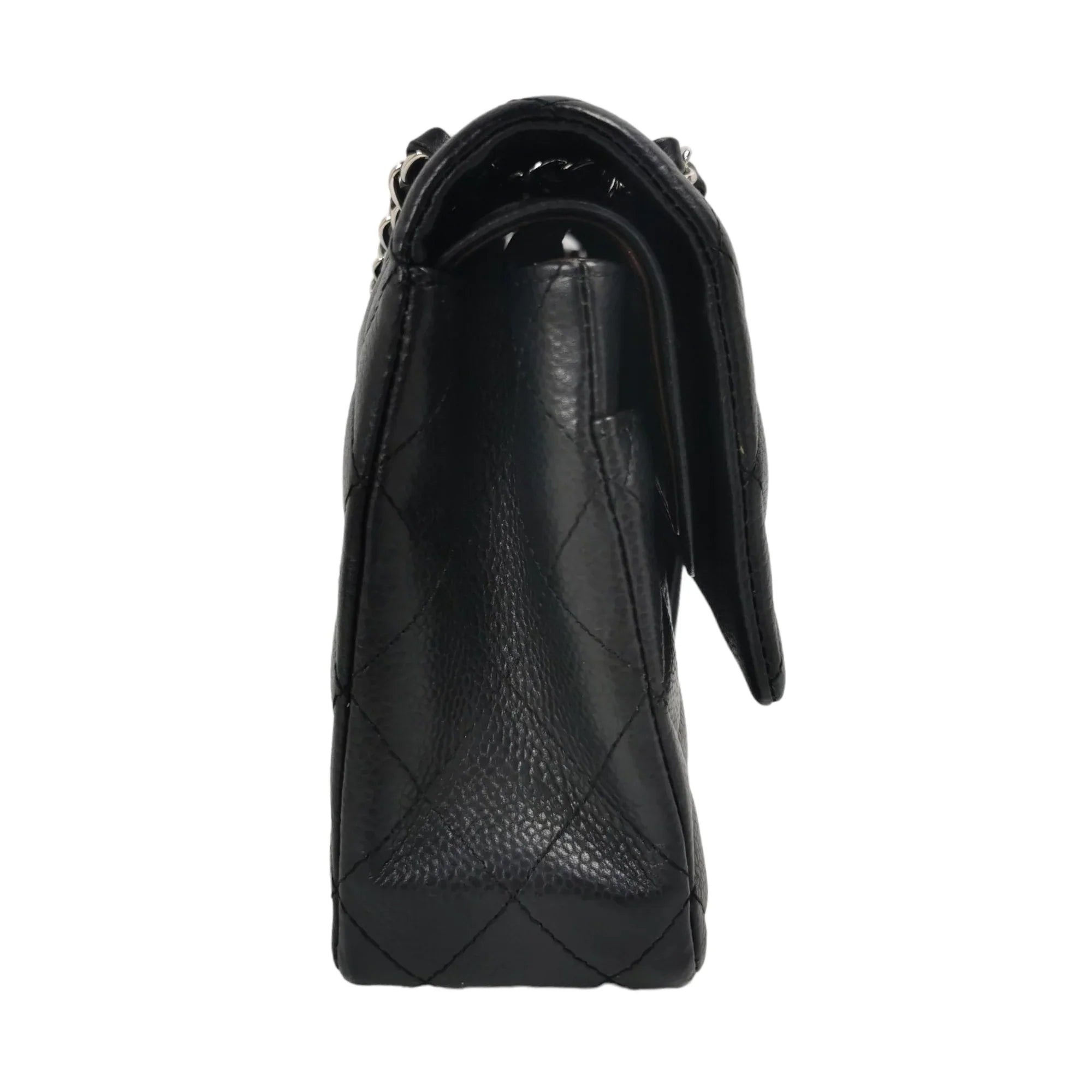 Chanel Classic Double Flap Medium Black Caviar Silver