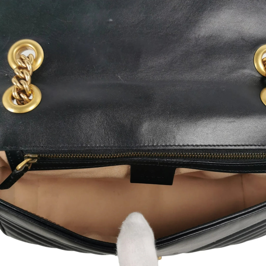 Gucci GG Marmont Small Black MatelassÃƒÆ’Ã‚Â© Leather