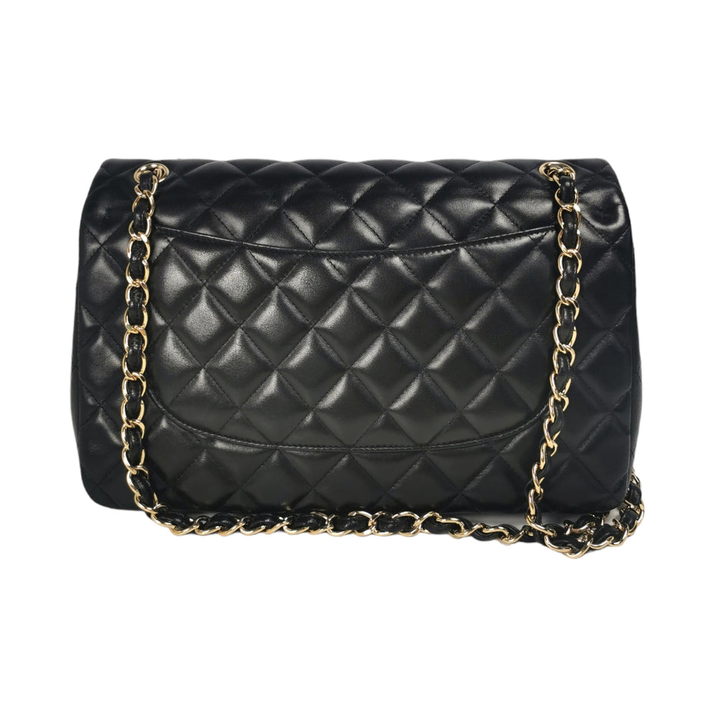 Chanel Classic Double Flap Jumbo Black Lambskin Gold