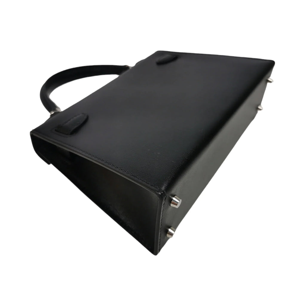 HermÃƒÆ’Ã‚Â¨s Kelly Mini Black Box Calfskin Palladium