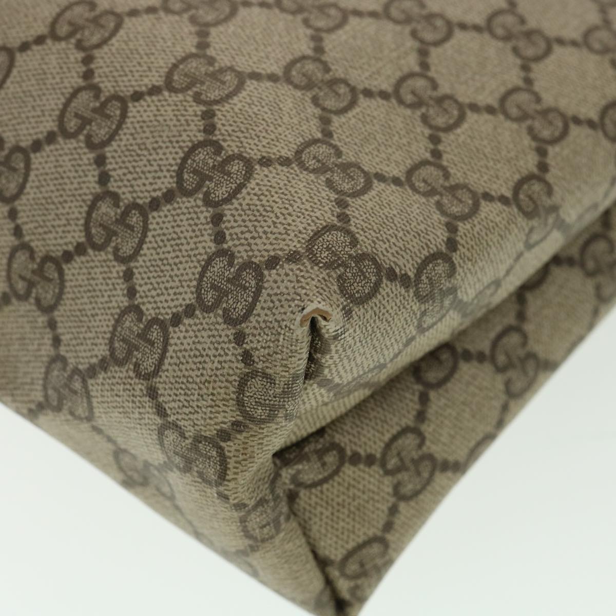 GUCCI Web Sherry Line GG Canvas Tote Bag PVC Leather Beige Green Red ro546