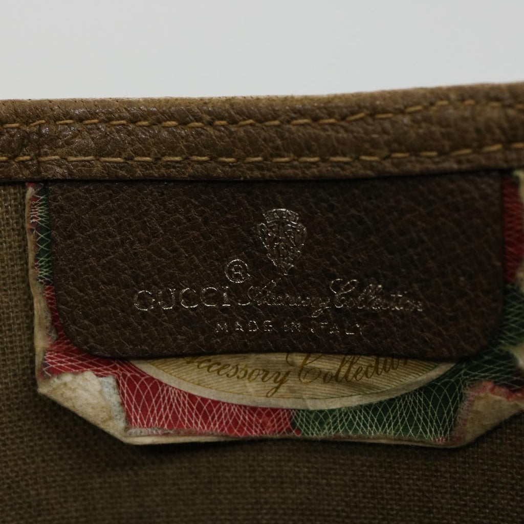 GUCCI Web Sherry Line GG Canvas Tote Bag PVC Leather Beige Green Red ro546