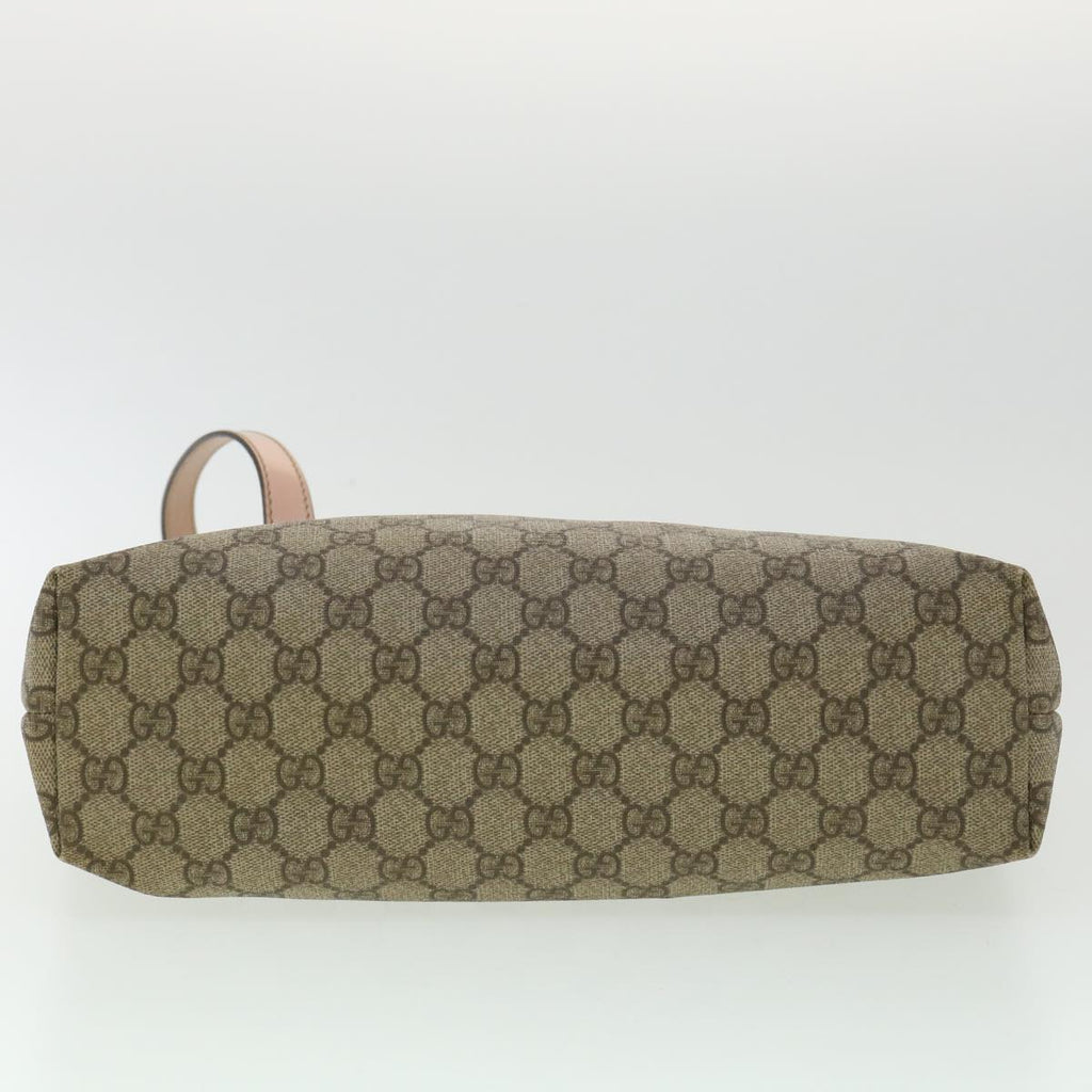 GUCCI GG Canvas Tote Bag PVC Leather Beige ro554