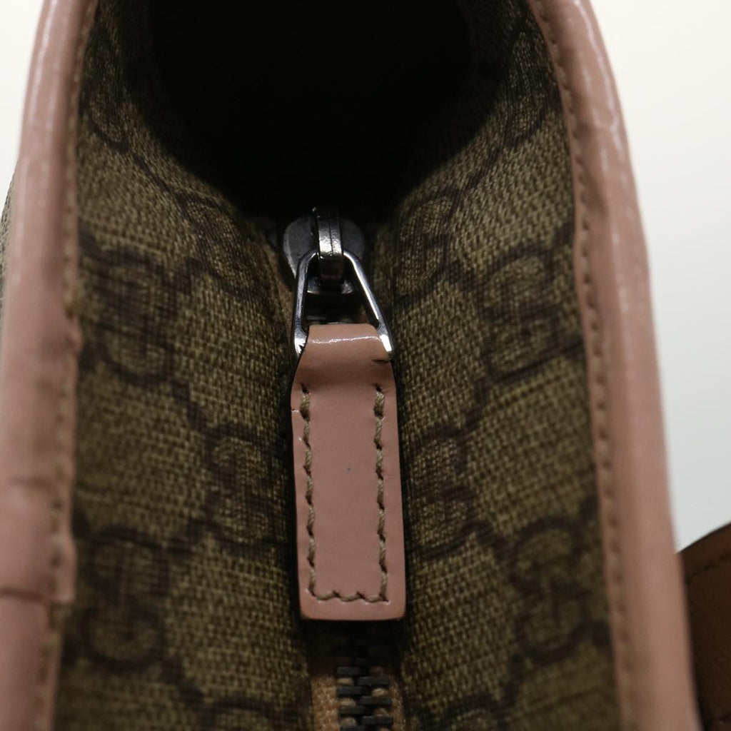 GUCCI GG Canvas Tote Bag PVC Leather Beige ro554
