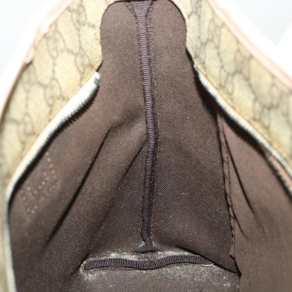 GUCCI GG Canvas Tote Bag PVC Leather Beige ro554