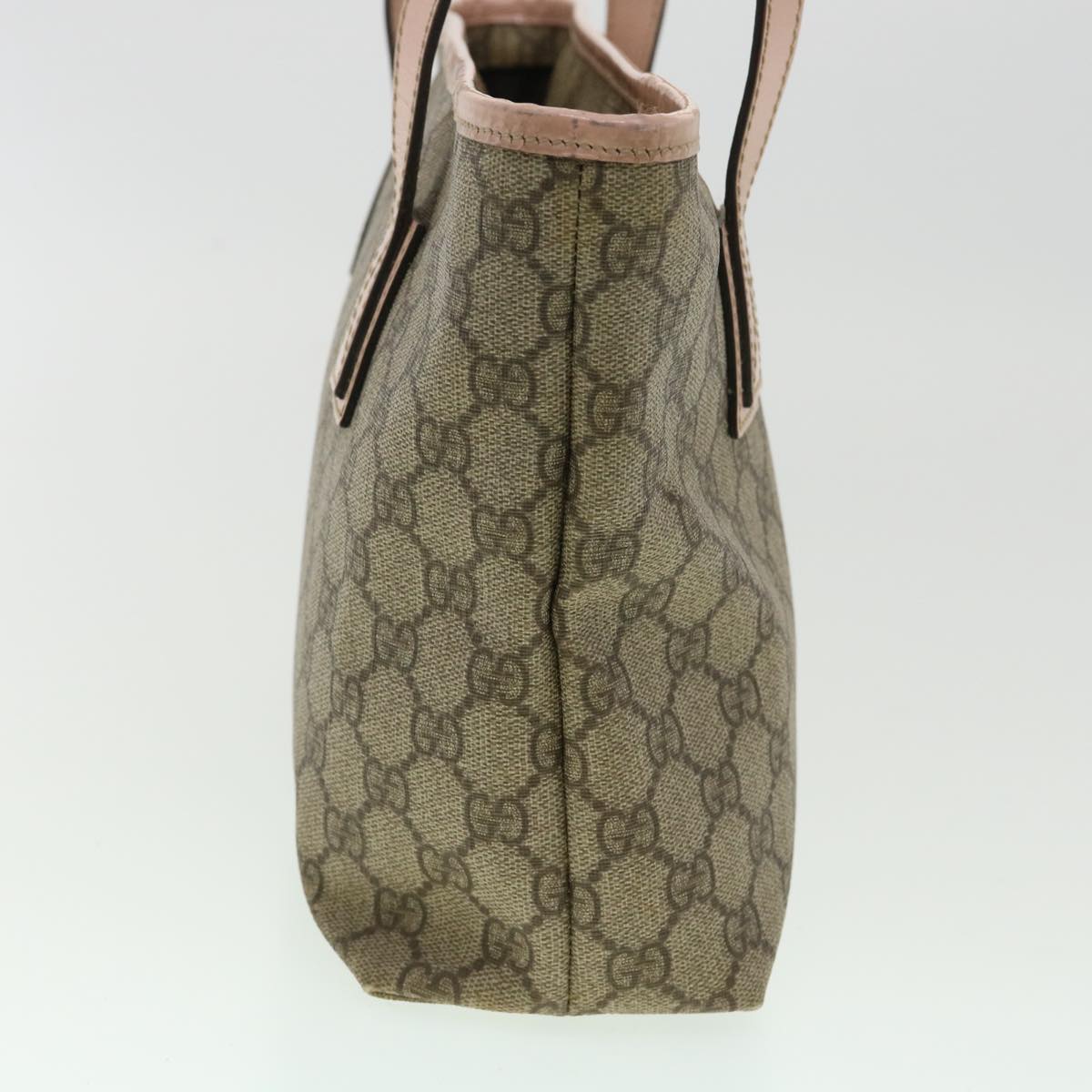 GUCCI GG Canvas Tote Bag PVC Leather Beige ro554
