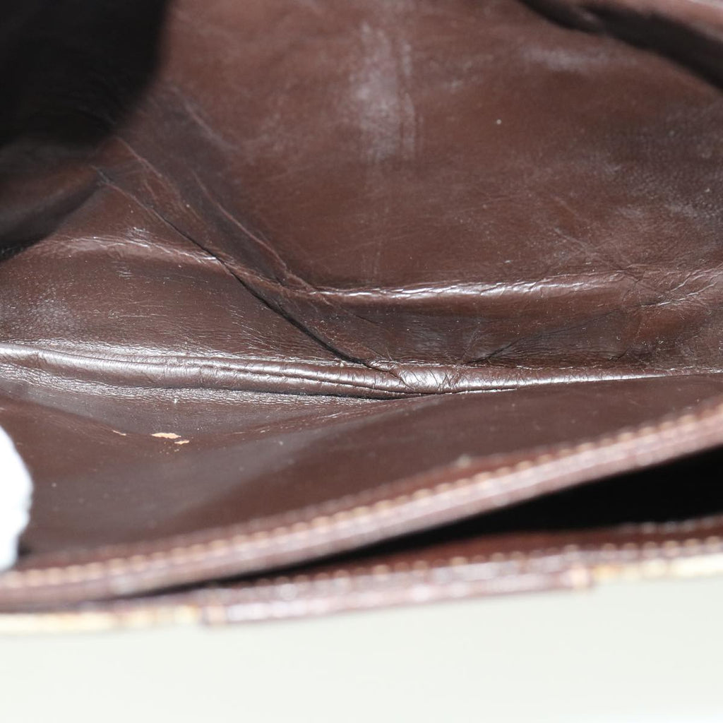 GUCCI GG Canvas Shoulder Bag PVC Leather Beige ro555