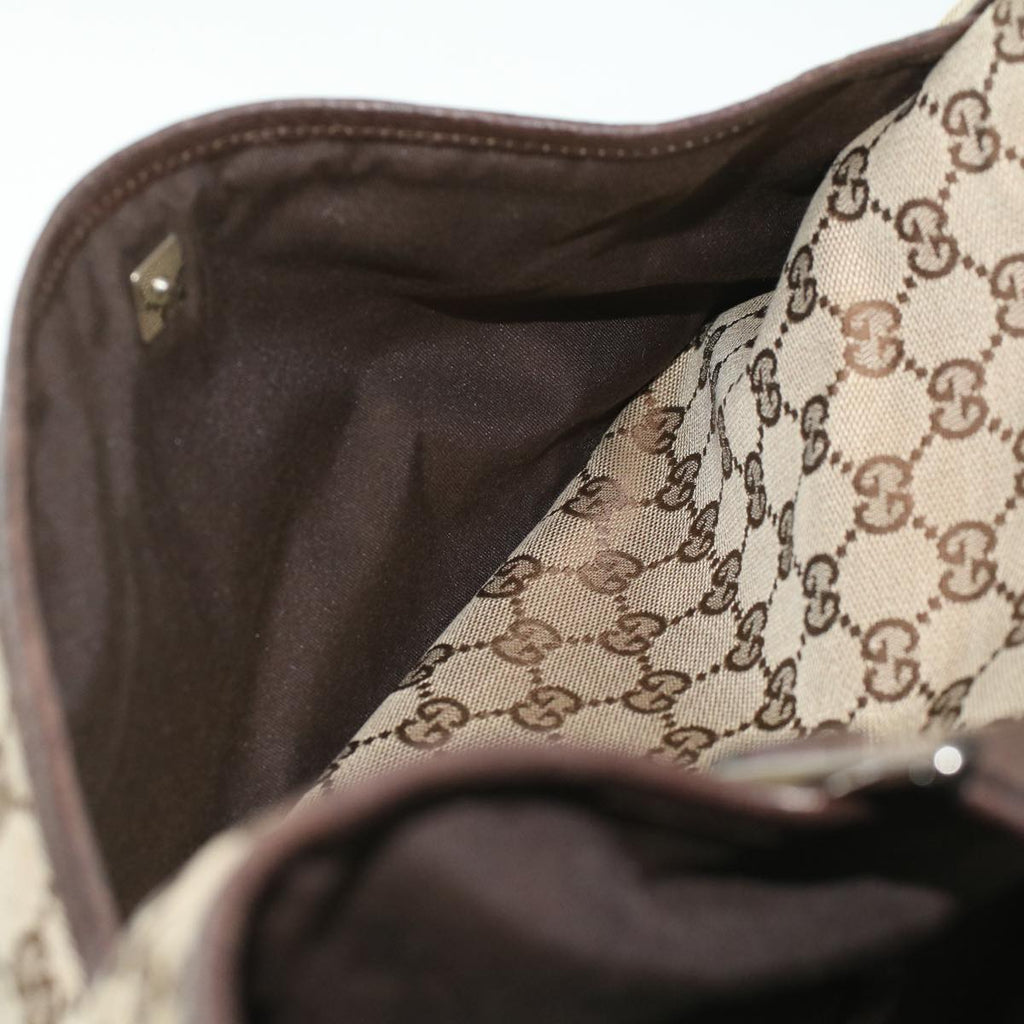 GUCCI GG Canvas Web Sherry Line Tote Bag Beige Red Green ro581