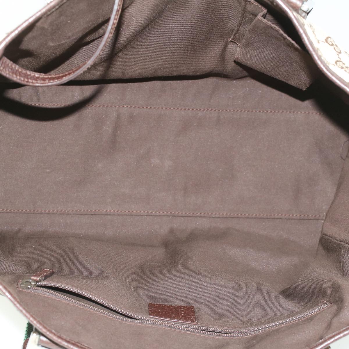 GUCCI GG Canvas Web Sherry Line Tote Bag Beige Red Green ro581