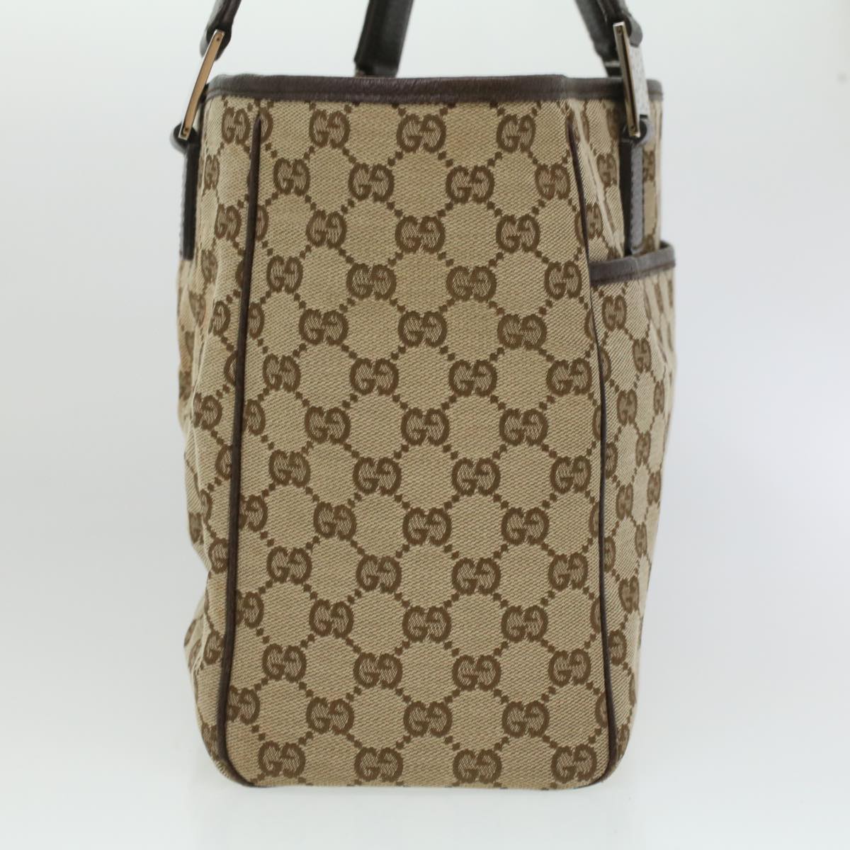 GUCCI GG Canvas Web Sherry Line Tote Bag Beige Red Green ro581