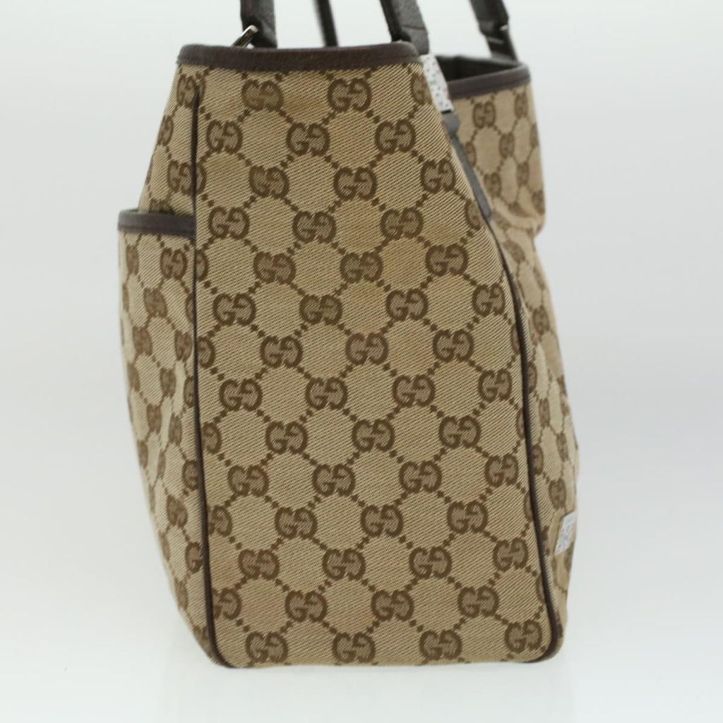 GUCCI GG Canvas Web Sherry Line Tote Bag Beige Red Green ro581