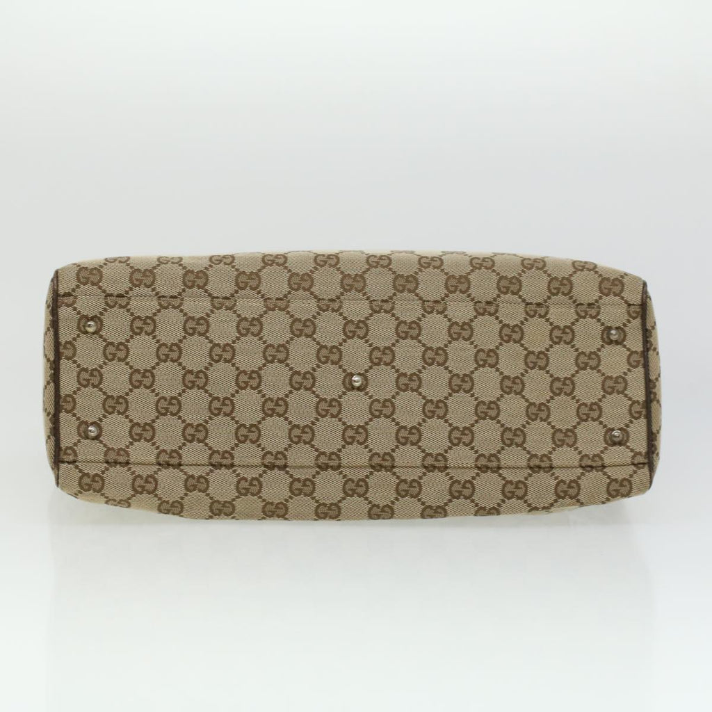 GUCCI GG Canvas Web Sherry Line Tote Bag Beige Red Green ro581