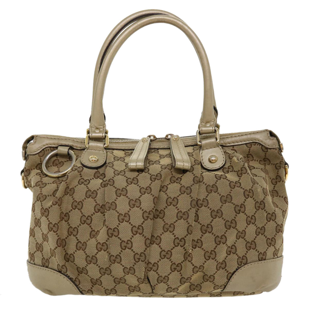 GUCCI GG Canvas Shoulder Bag Beige 247902 ro787