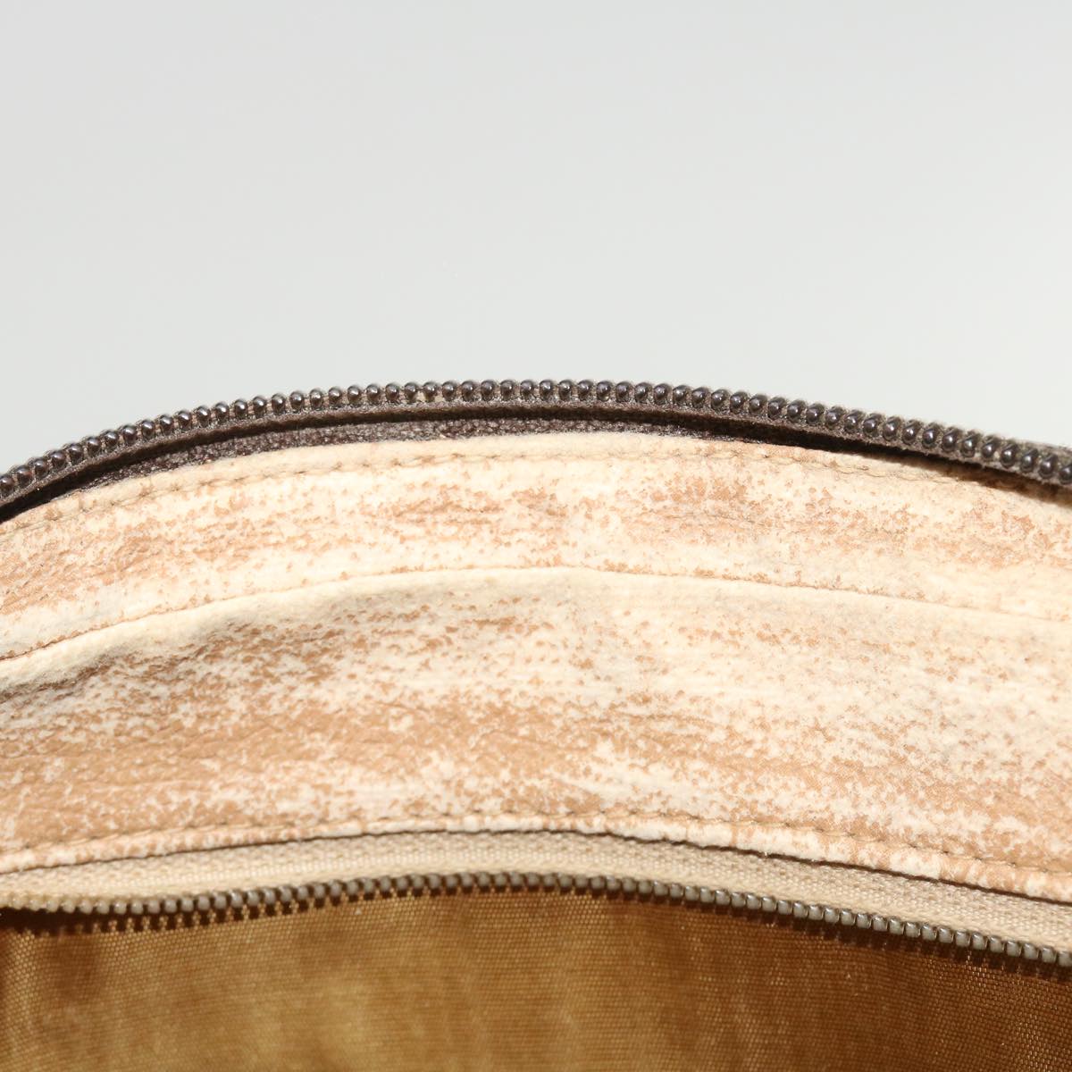GUCCI GG Plus Canvas Shoulder Bag PVC Leather Beige ro789