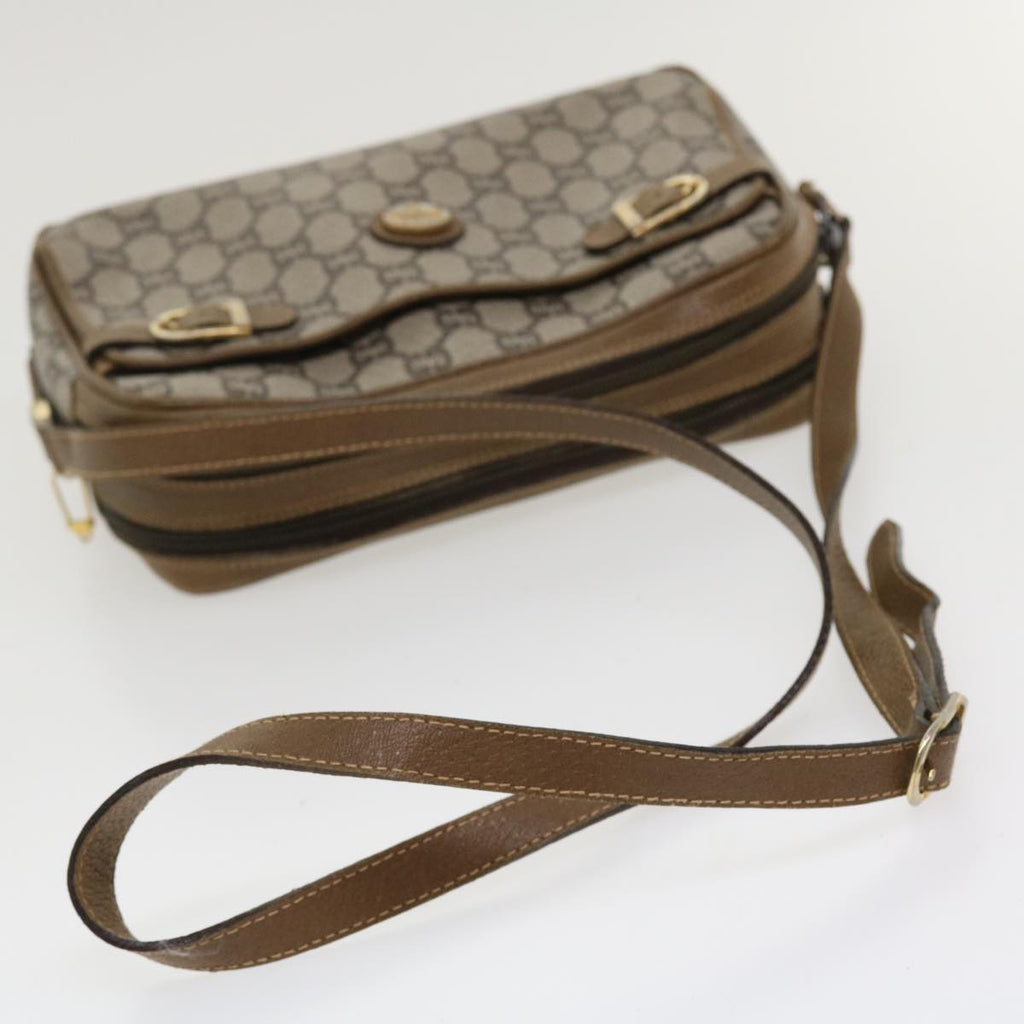 GUCCI GG Plus Canvas Shoulder Bag PVC Leather Beige ro789