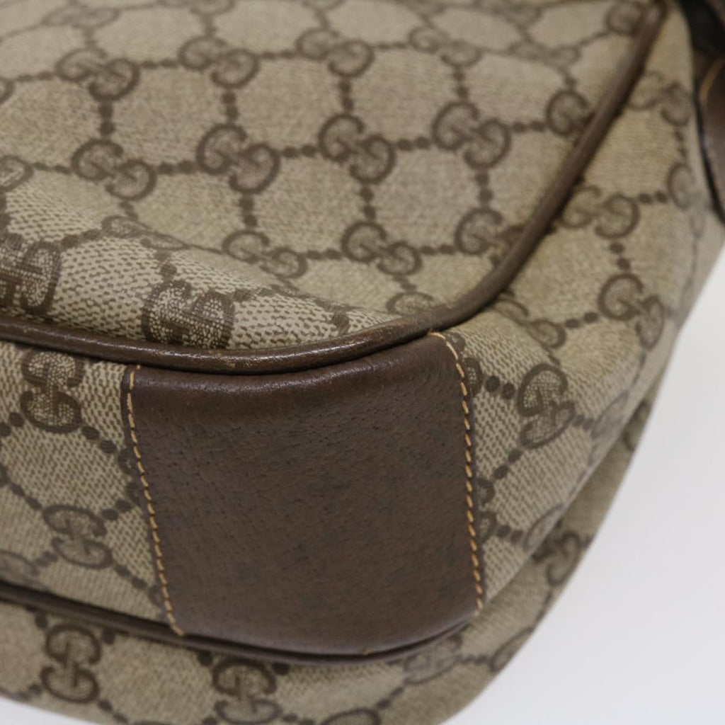 GUCCI GG Canvas Shoulder Bag PVC Leather Beige ro842