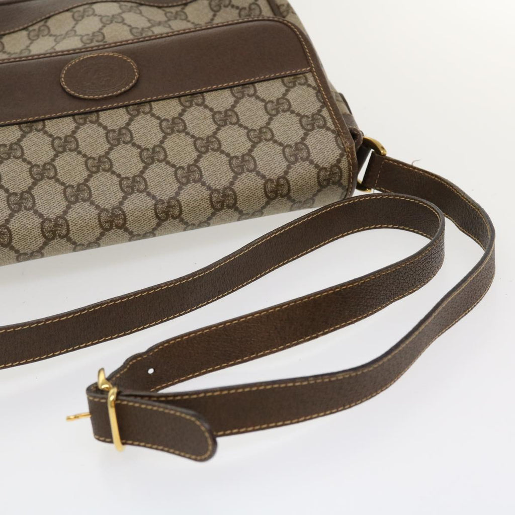 GUCCI GG Canvas Shoulder Bag PVC Leather Beige ro842