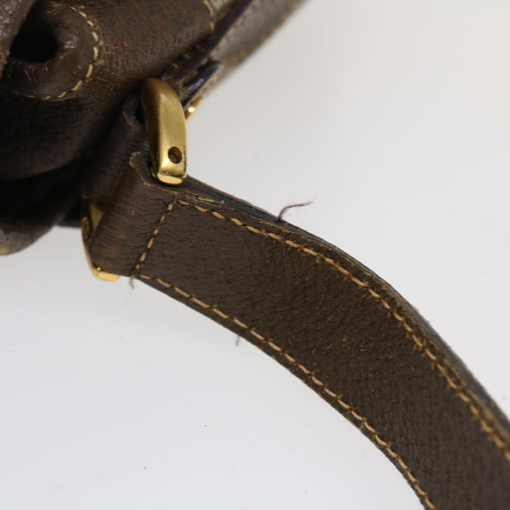 GUCCI GG Canvas Shoulder Bag PVC Leather Beige ro842