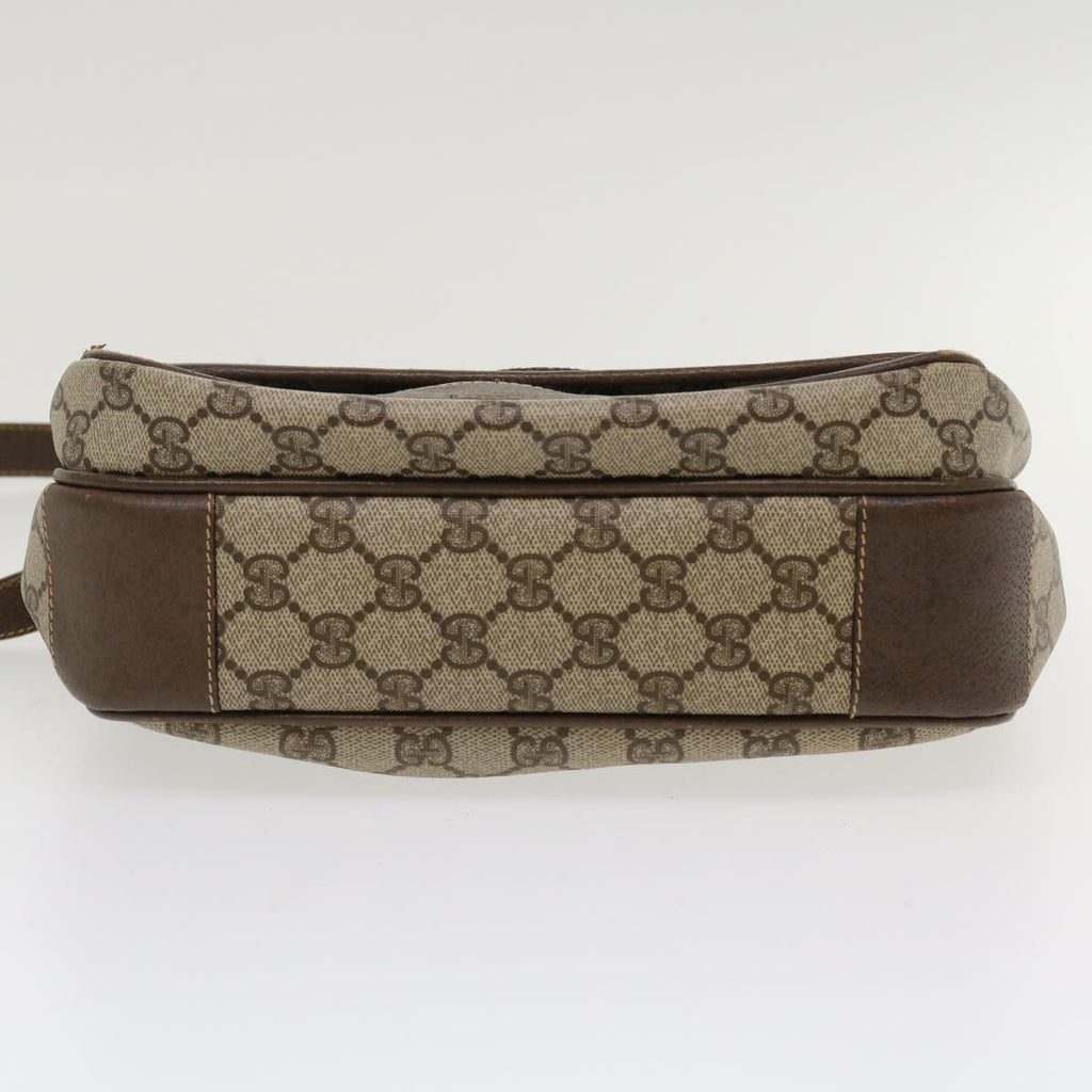 GUCCI GG Canvas Shoulder Bag PVC Leather Beige ro842
