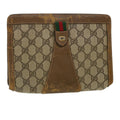 GUCCI GG Canvas Web Sherry Line Pouch Beige Red Green 89.01.032 ro850