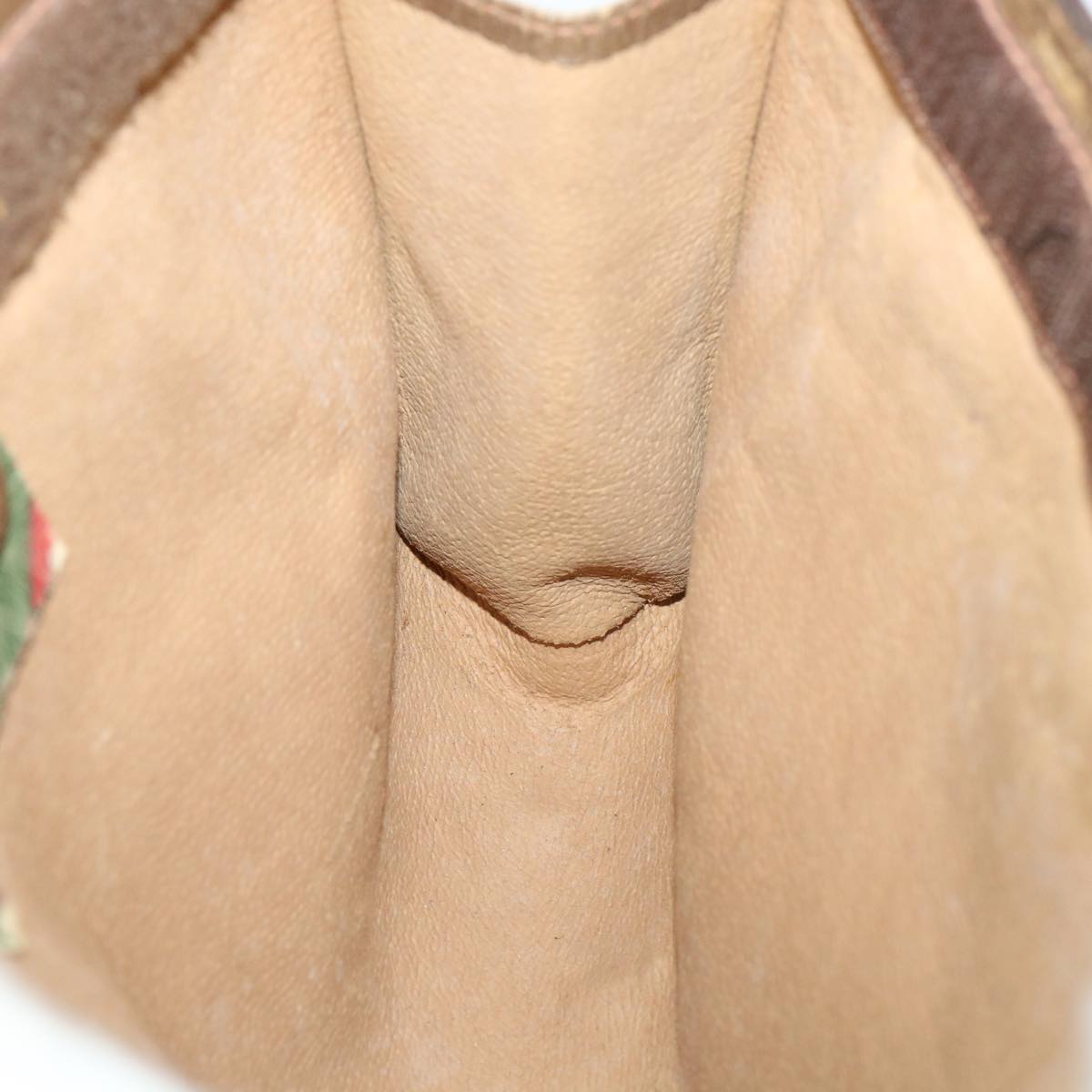 GUCCI GG Canvas Web Sherry Line Pouch Beige Red Green 89.01.032 ro850