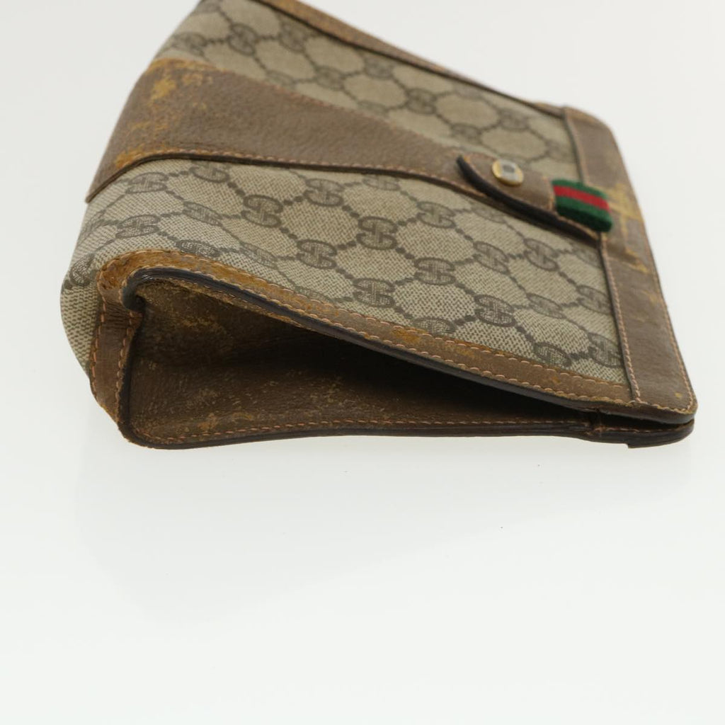 GUCCI GG Canvas Web Sherry Line Pouch Beige Red Green 89.01.032 ro850