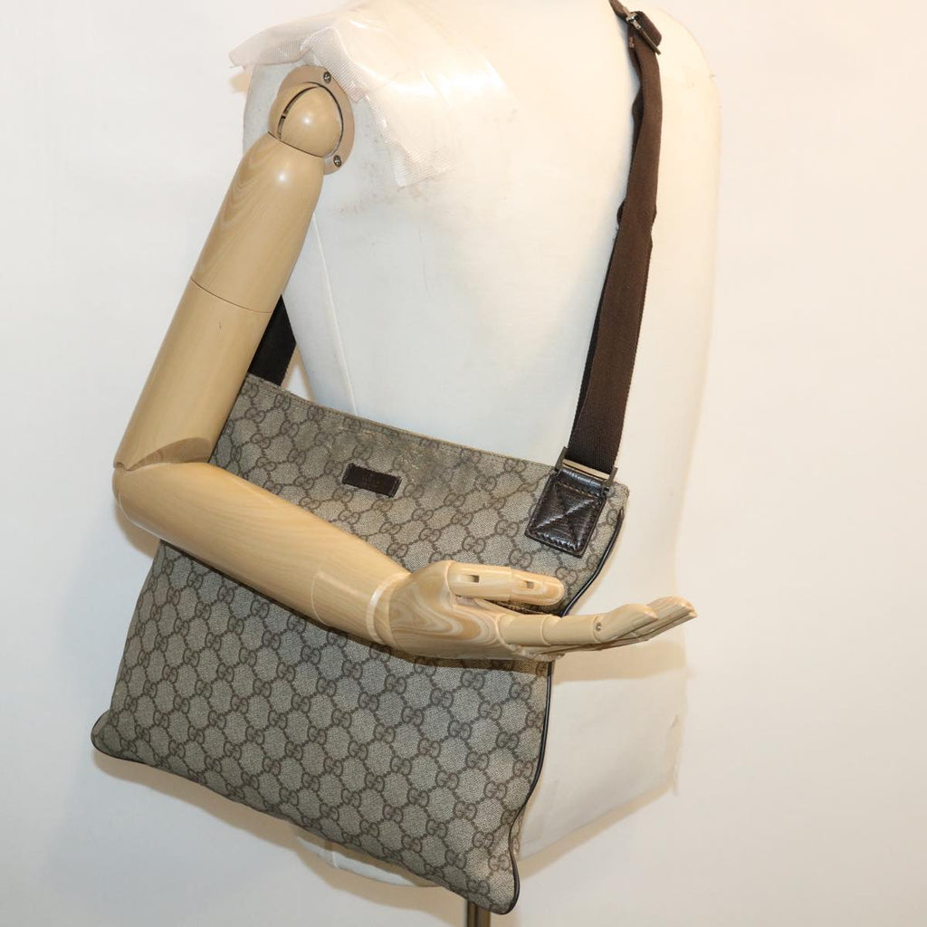 GUCCI GG Canvas Shoulder Bag Beige 141198 ro852
