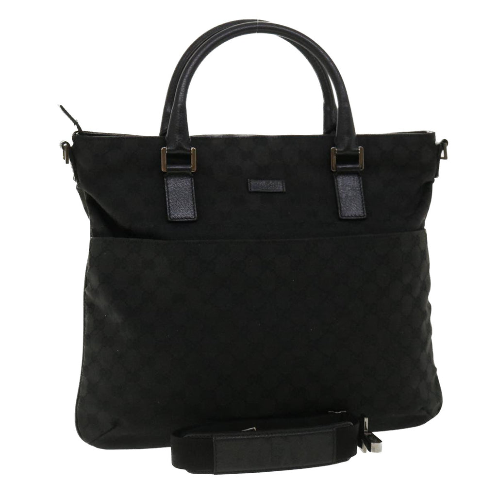 GUCCI GG Canvas Hand Bag 2way Black 122797 ro853