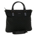 GUCCI GG Canvas Hand Bag 2way Black 122797 ro853