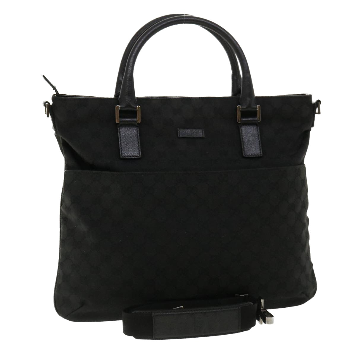 GUCCI GG Canvas Hand Bag 2way Black 122797 ro853