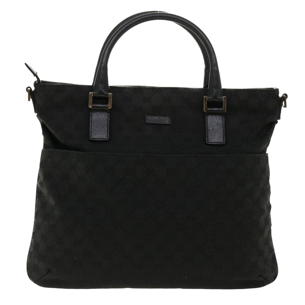 GUCCI GG Canvas Hand Bag 2way Black 122797 ro853