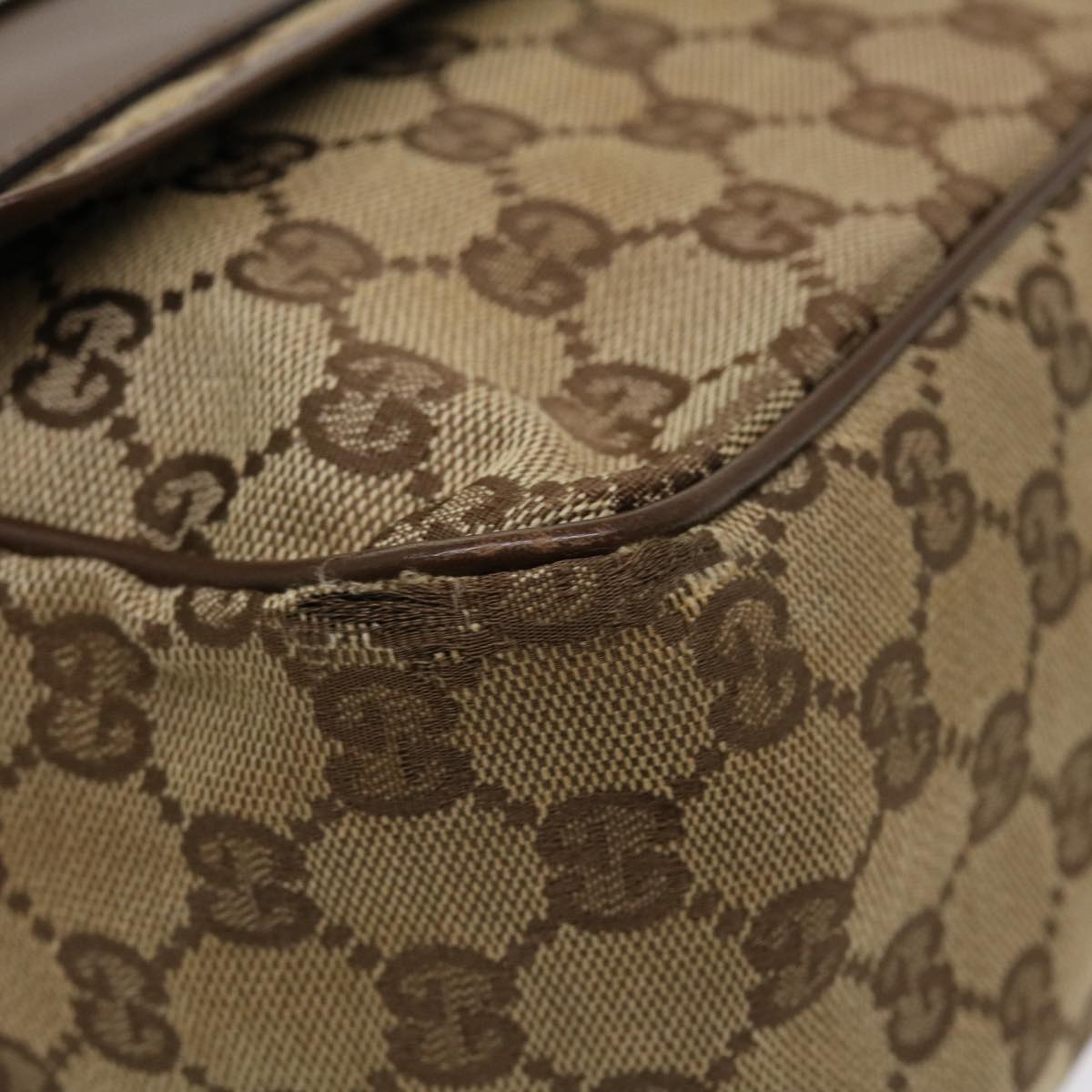 GUCCI GG Canvas Shoulder Bag Beige 28562 ro868