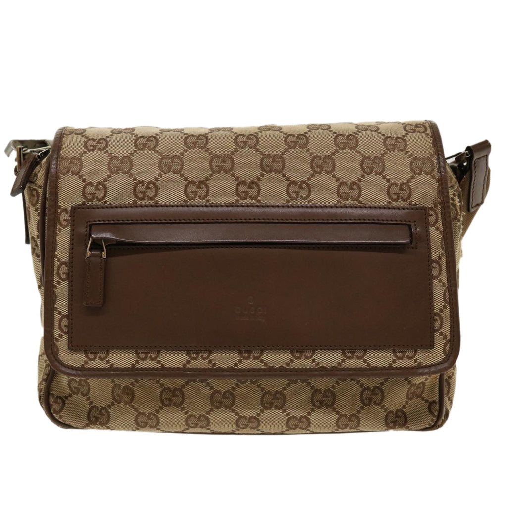 GUCCI GG Canvas Shoulder Bag Beige 28562 ro868