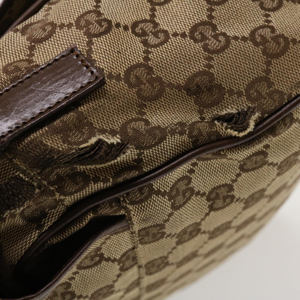 GUCCI GG Canvas Shoulder Bag Beige 28562 ro868