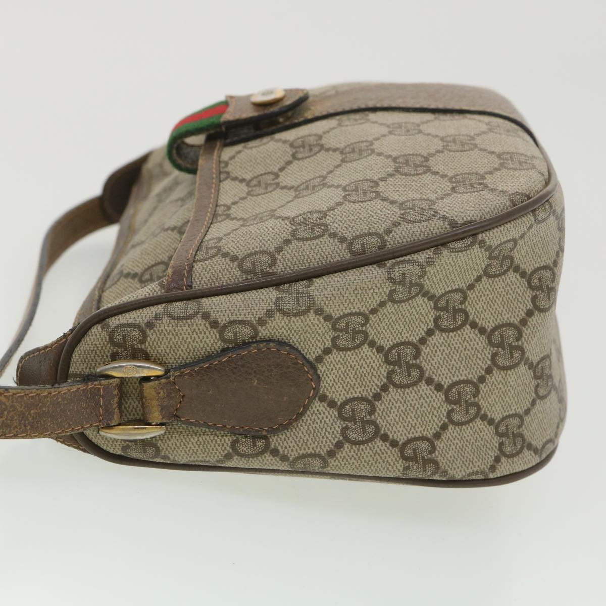 GUCCI GG Canvas Web Sherry Line Shoulder Bag Beige Red 89 02 032 ro876