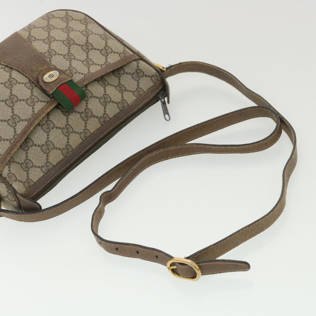 GUCCI GG Canvas Web Sherry Line Shoulder Bag Beige Red 89 02 032 ro876