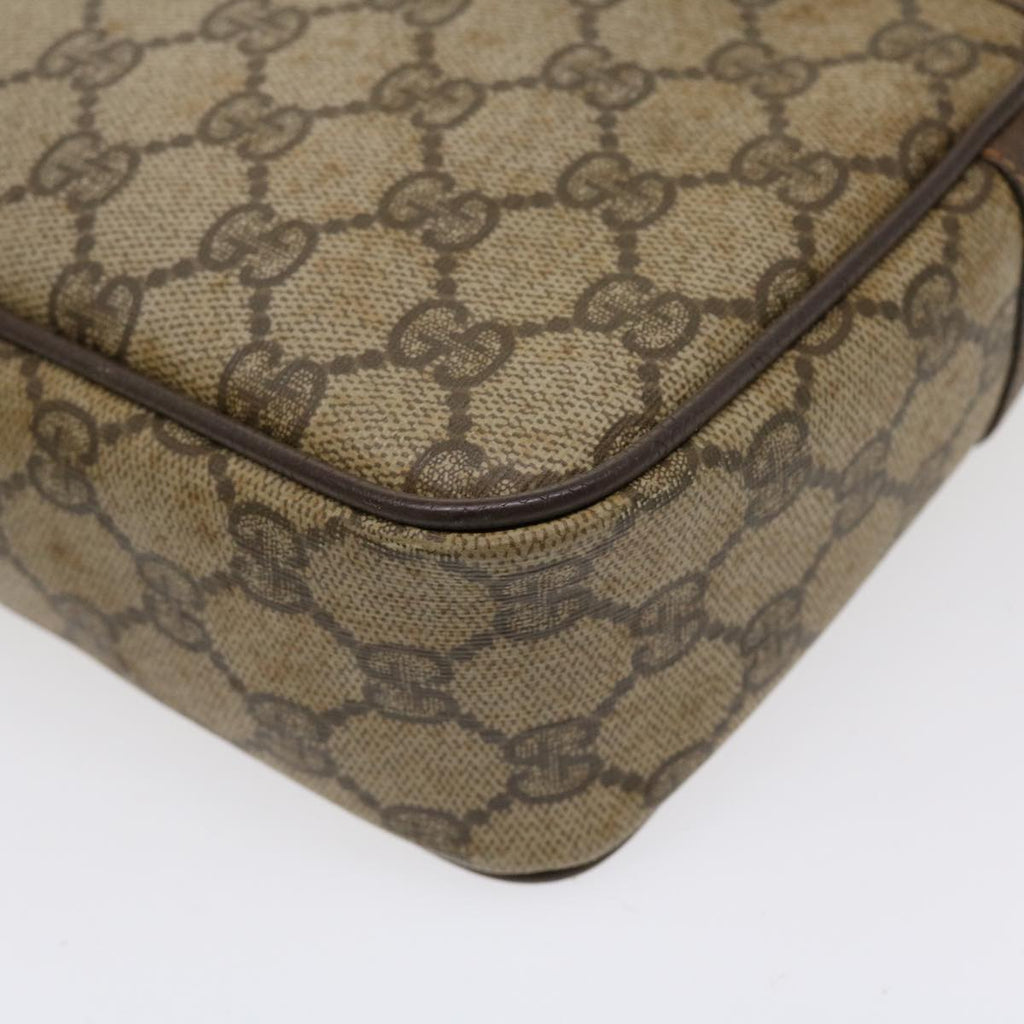 GUCCI GG Canvas Clutch Bag PVC Leather Beige 156.01.044 ro882