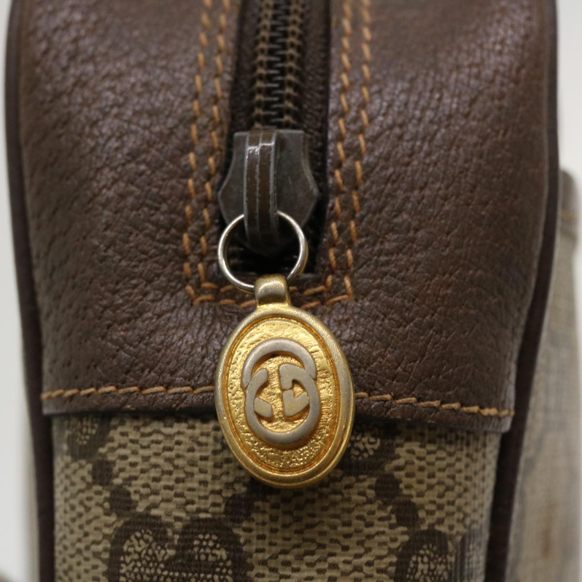 GUCCI GG Canvas Clutch Bag PVC Leather Beige 156.01.044 ro882