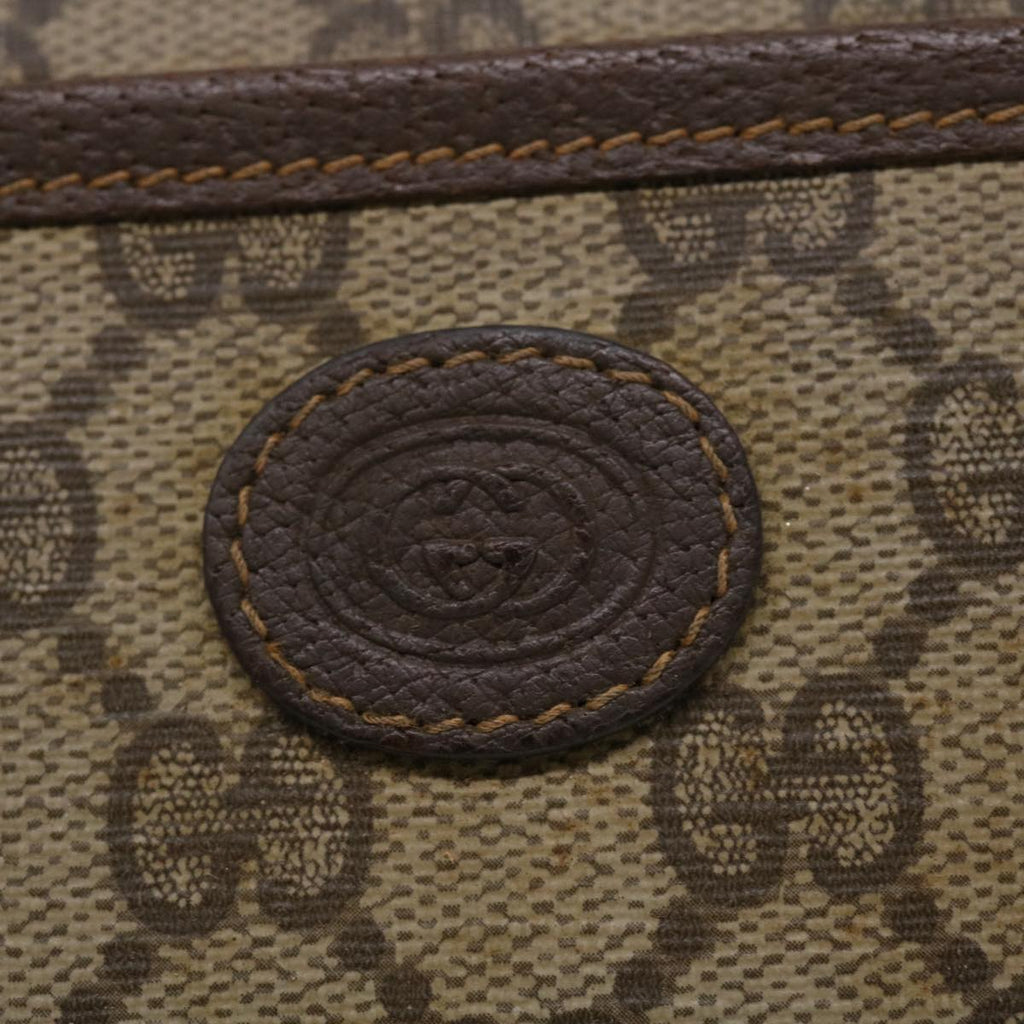 GUCCI GG Canvas Clutch Bag PVC Leather Beige 156.01.044 ro882