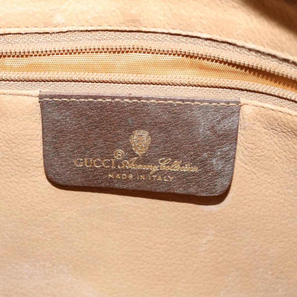 GUCCI GG Canvas Clutch Bag PVC Leather Beige 156.01.044 ro882