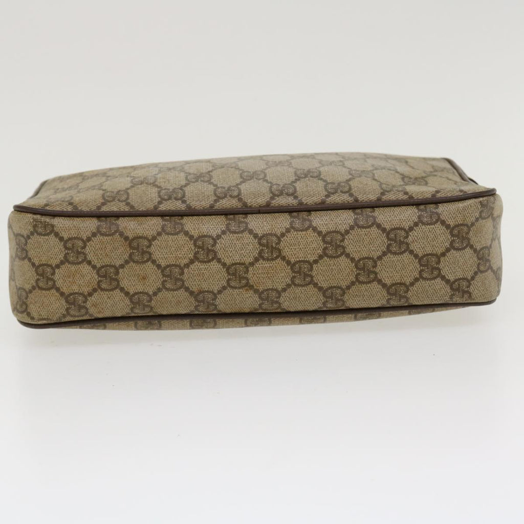 GUCCI GG Canvas Clutch Bag PVC Leather Beige 156.01.044 ro882