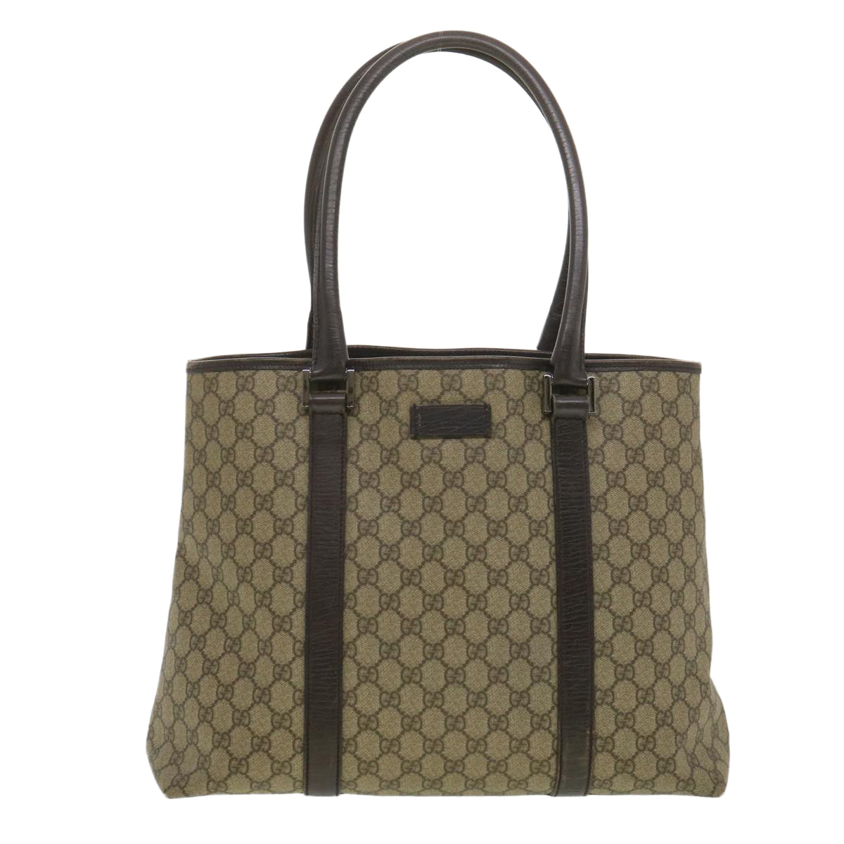 GUCCI GG Canvas Shoulder Bag PVC Leather Beige 114288 ro896