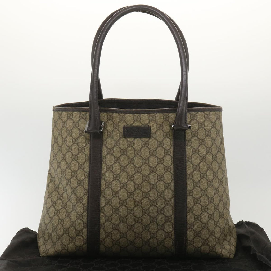 GUCCI GG Canvas Shoulder Bag PVC Leather Beige 114288 ro896