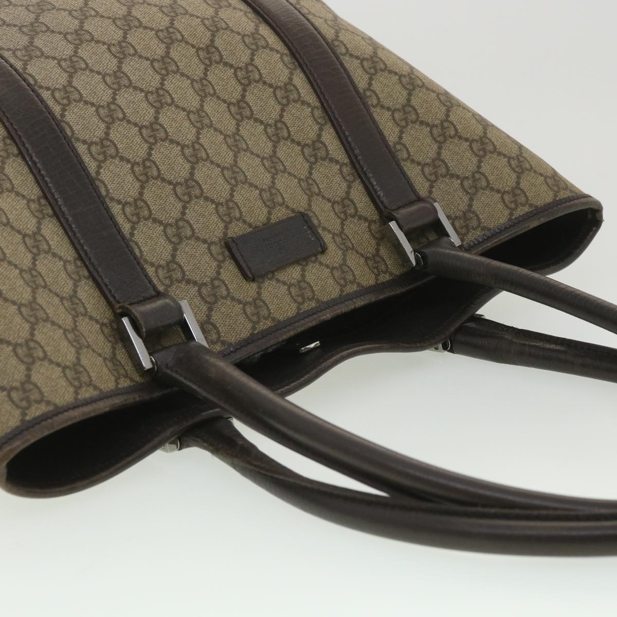 GUCCI GG Canvas Shoulder Bag PVC Leather Beige 114288 ro896