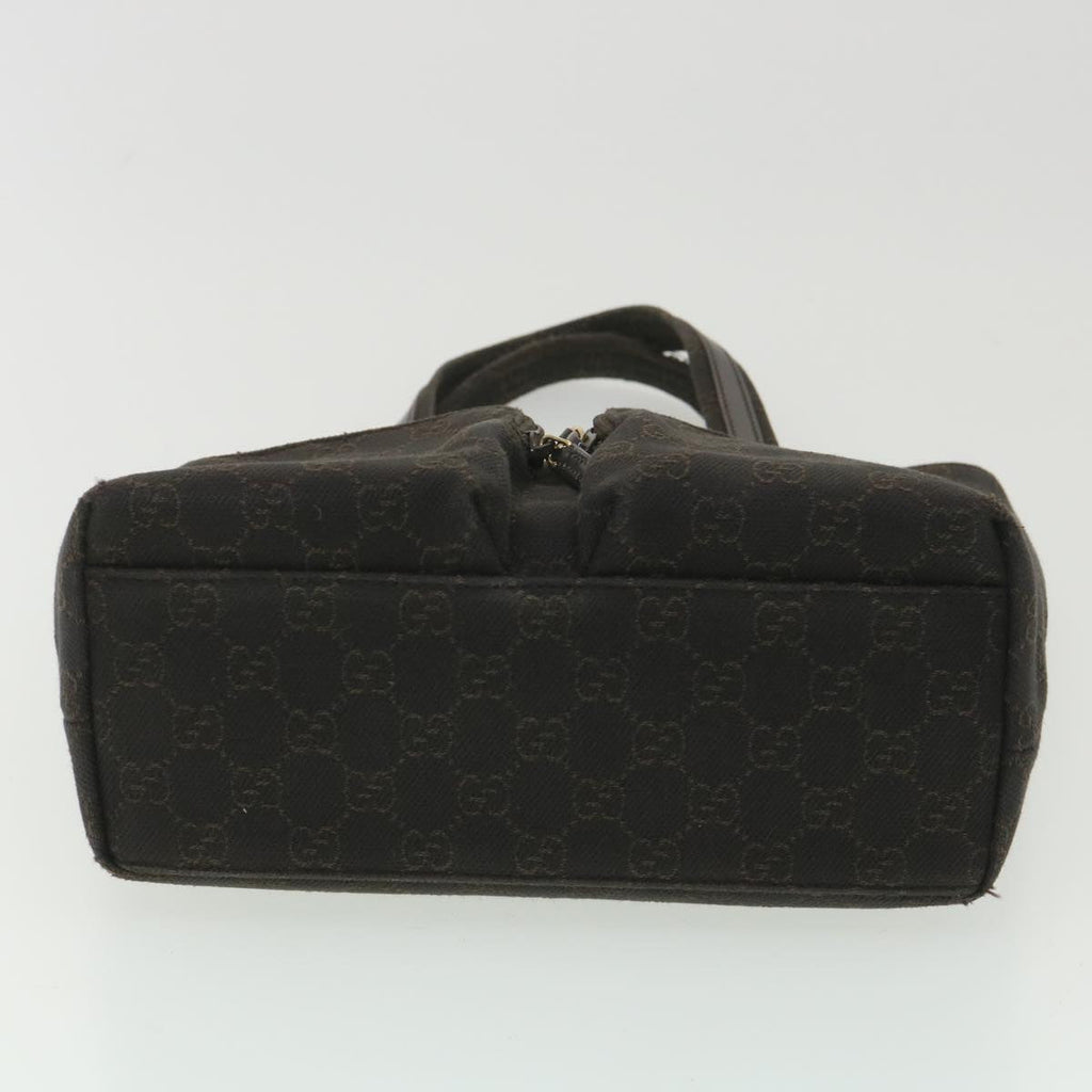 GUCCI GG Canvas Hand Bag Dark Brown 105650 ro900