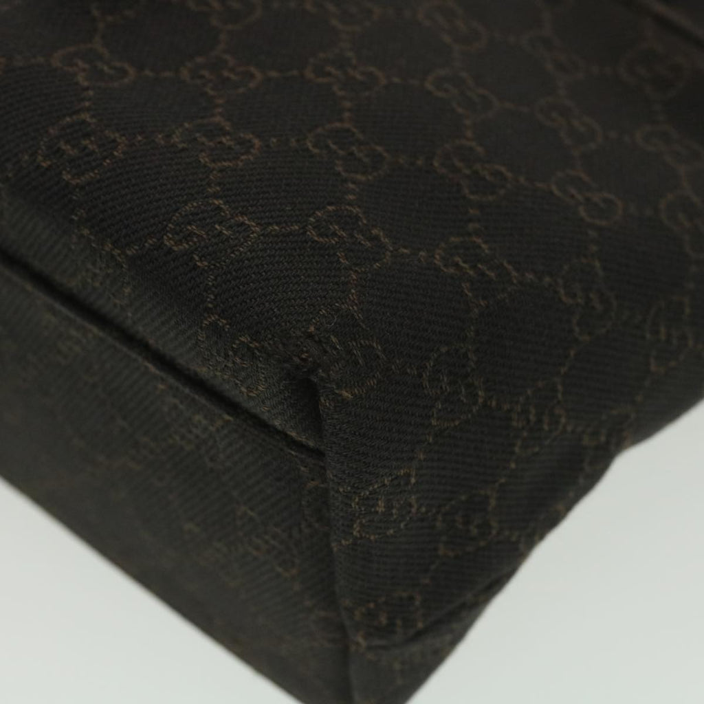 GUCCI GG Canvas Hand Bag Dark Brown 105650 ro900
