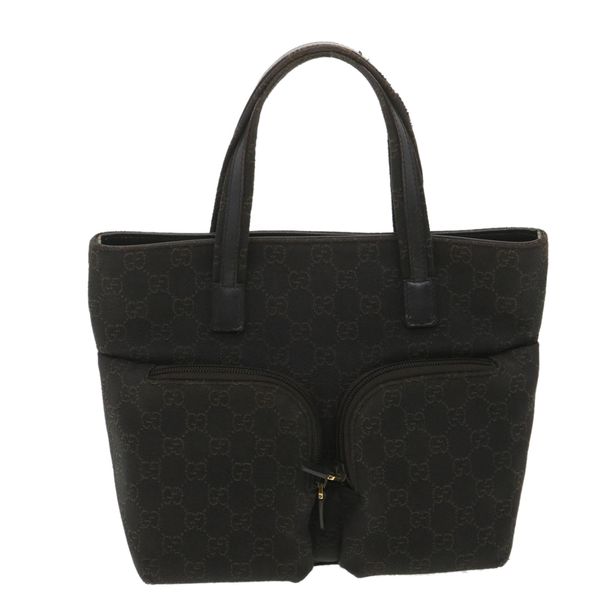 GUCCI GG Canvas Hand Bag Dark Brown 105650 ro900