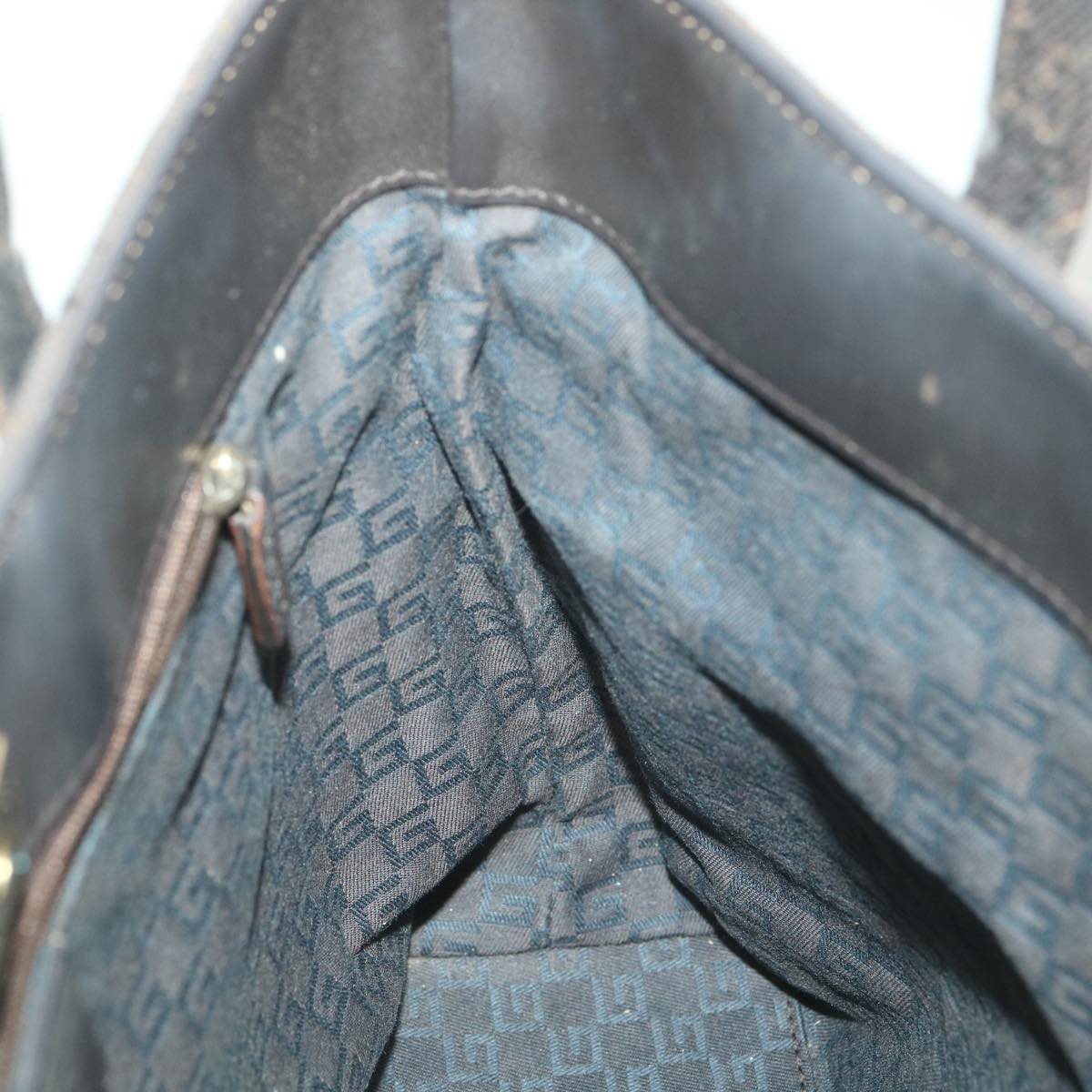 GUCCI GG Canvas Hand Bag Dark Brown 105650 ro900