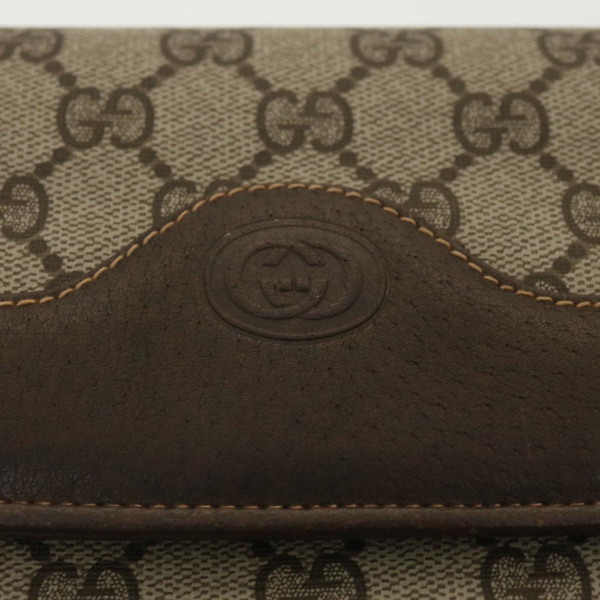 GUCCI GG Canvas Shoulder Bag PVC Leather Beige 0041060024 ro902